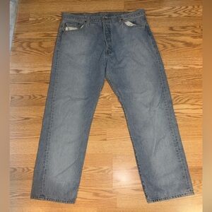VTG Levis 501 Jeans Mens 40x32 Blue Original Button Fly Straight Med wash Denim